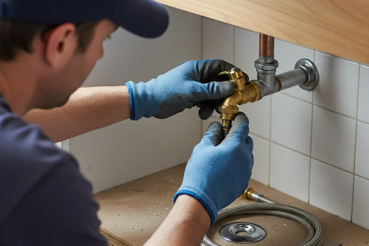 Shutoff valve and fitting work during Burst Pipe Repair in Lake Zurich